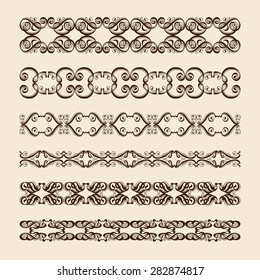 A set of brushes perfect vector calligraphic elements and scrolls.