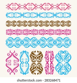 A set of brushes perfect vector calligraphic elements and scrolls.