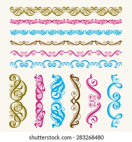 A set of brushes perfect vector calligraphic elements and scrolls.