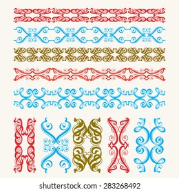 A set of brushes perfect vector calligraphic elements and scrolls.