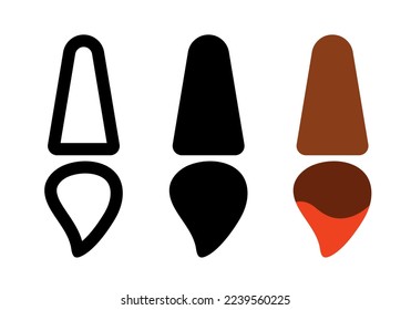 Set of brushes. Vector clipart isolated on white background.