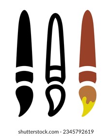 Set of brushes. Vector clipart isolated on white background.