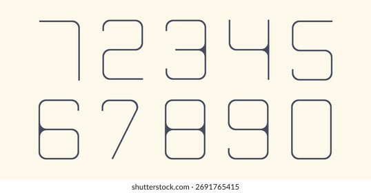 Conjunto de números de brutalismo de 0 a 9. Formas de patrón geométrico abstracto, diseño de Elementos de moda de Vector hecho de círculos, cuadrados, números para tarjeta, invitación, Fondo de pantalla, póster	
