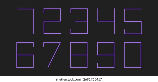 Conjunto de números de brutalismo de 0 a 9. Formas de patrón geométrico abstracto, diseño de Elementos de moda de Vector hecho de círculos, cuadrados, números para tarjeta, invitación, Fondo de pantalla, póster	