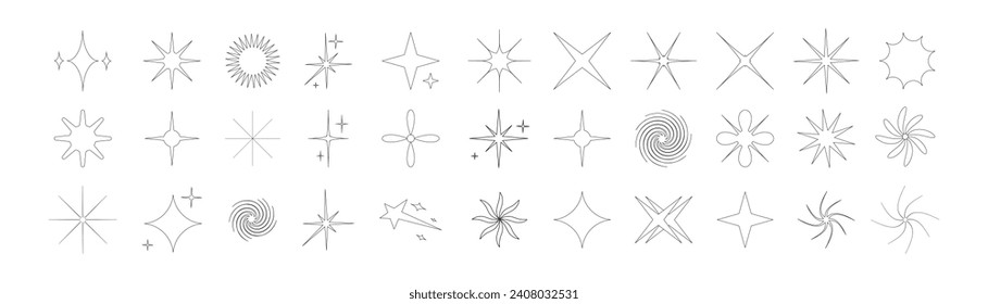 Conjunto de formas de doodle brutales, formas geométricas. Elementos de diseño gráfico minimalista. Y2K de moda. Conjunto vectorial de formas retro futuristas, iconos, figuras básicas, elementos minimalistas.	