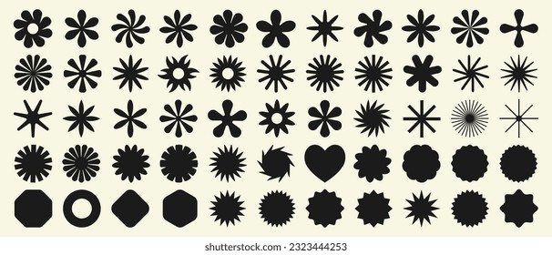 Set of Brutalist Geometric Shapes Vector Design. Cool Trendy Abstract Figures Collection. Graphic Elements.