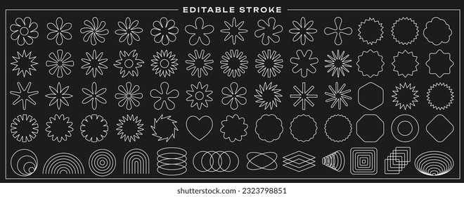 Set of Brutalist Geometric Shapes Vector Design. Cool Trendy Abstract Figures Collection. Graphic Elements.