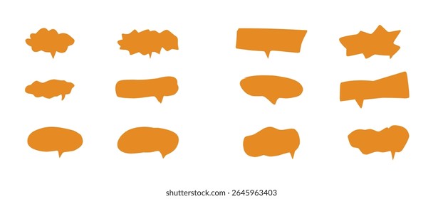 Set of bubble blank text icon symbol.eps