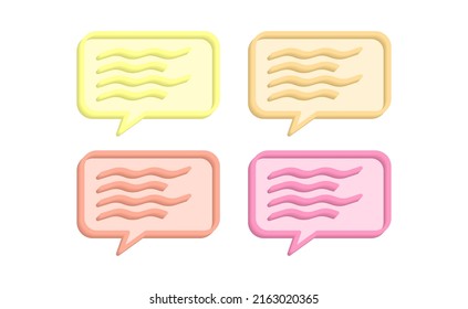 Set Bubble chat 3d on white background free vector