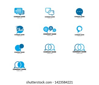 Set of Bubble Chat Concept Logo Design Template