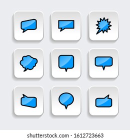Set of Bubble chat icon. symbol of message, comment with trendy filled line style icon for web, logo, app, UI design. isolated on white background. vector illustration eps 10