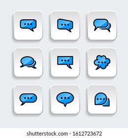 Set of Bubble chat icon. symbol of message, comment with trendy filled line style icon for web, logo, app, UI design. isolated on white background. vector illustration eps 10