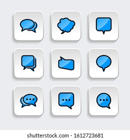 Set of Bubble chat icon. symbol of message, comment with trendy filled line style icon for web, logo, app, UI design. isolated on white background. vector illustration eps 10