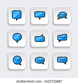Set of Bubble chat icon. symbol of message, comment with trendy filled line style icon for web, logo, app, UI design. isolated on white background. vector illustration eps 10