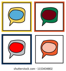Set of Bubble of communication for technology and social media