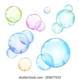 set of bubble with different colors. vector illustration
