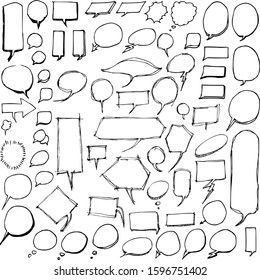 Set of Bubble Drawing illustration Hand drawn doodle Sketch line vector