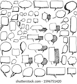Set of Bubble Drawing illustration Hand drawn doodle Sketch line vector