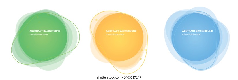 Set of Bubble Gradient Elements. Set of Abstract Flowing Shaped Backgrounds for Flyers, Banners, Web Sites, Business Cards, Invitations, Gift Cards, Brochures, Landing Pages