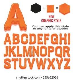 Set of bubble gum letters and bubble gum graphic style. You can apply this style to any fonts and objects, vector. EPS 10.