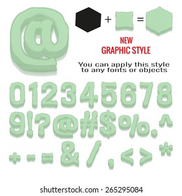 Set of bubble gum letters and bubble gum graphic style. You can apply this style to any fonts and objects, vector. EPS 10.
