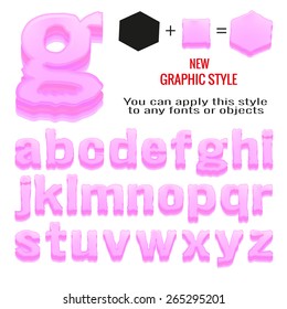 Set of bubble gum letters and bubble gum graphic style. You can apply this style to any fonts and objects, vector. EPS 10.