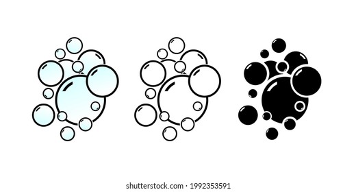 Set of bubble icon. Soap foam, fizzy drink. Illustration vector