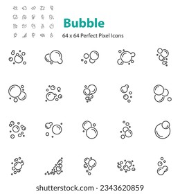 set of bubble icons, water, element, 