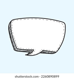 set of Bubble speech comic hand drawn doodle style