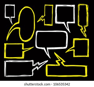 set of bubble speech doodle