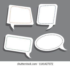 set of bubble speech with dotted line
and shadow