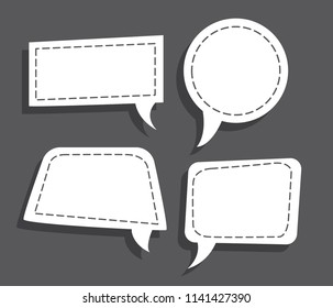 set of bubble speech with dotted line
and shadow