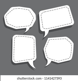 set of bubble speech with dotted line
and shadow