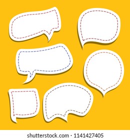 set of bubble speech with dotted line
and shadow