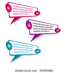 set of bubble speech quote box template illustration isolated background
