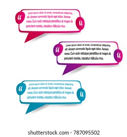 set of bubble speech quote box template illustration isolated background