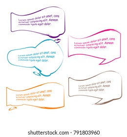 set of bubble speech quote box template illustration vector design