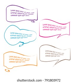 set of bubble speech quote box template illustration vector design