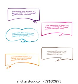 set of bubble speech quote box template illustration vector design