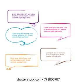 set of bubble speech quote box template illustration vector design