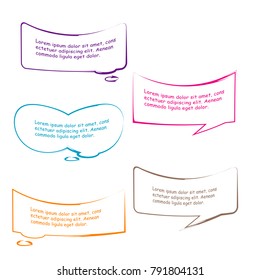 set of bubble speech quote box template illustration vector design