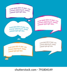 set of bubble speech quote box template illustration vector design