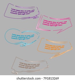 set of bubble speech quote box template illustration design vector