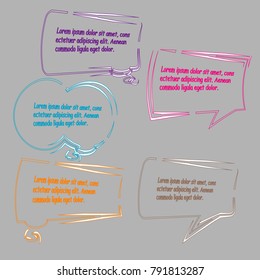set of bubble speech quote box template illustration design vector