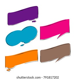 set of bubble speech quote box template vector isolated on white background