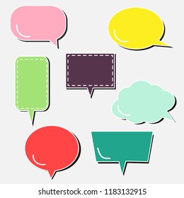 Set of bubble speech vector illustration.