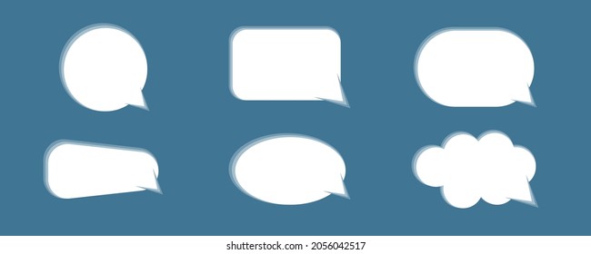 Establecer el pensamiento de burbuja habla sobre el vector de mensajes de historietas. Ilustración vectorial.