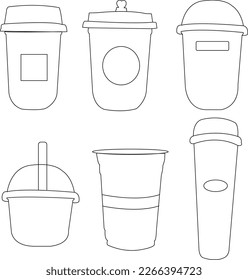 Set Bubble Tea Glass Plastic 