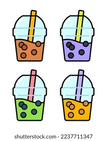 Set of Bubble Tea Icons