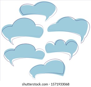 Set of bubble templates for text messages with different shapes. Trendy cartoon stickers. Funny elements for chat. EPS10 vector illustration